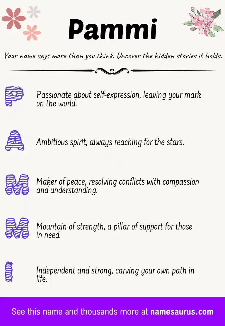 Acrostic poem about Pammi.