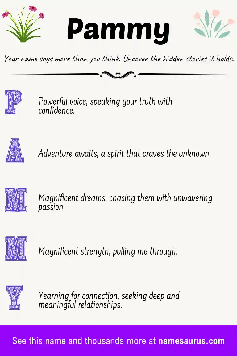 Acrostic poem about Pammy.