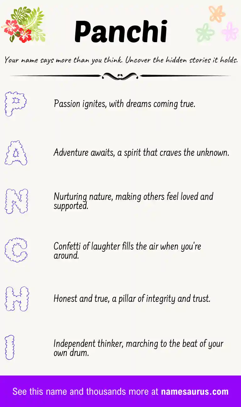 Acrostic poem about Panchi.