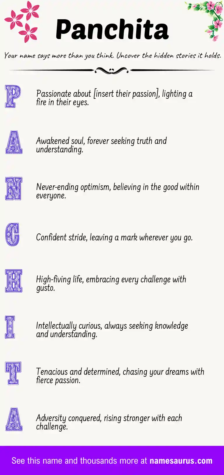 Acrostic poem about Panchita.