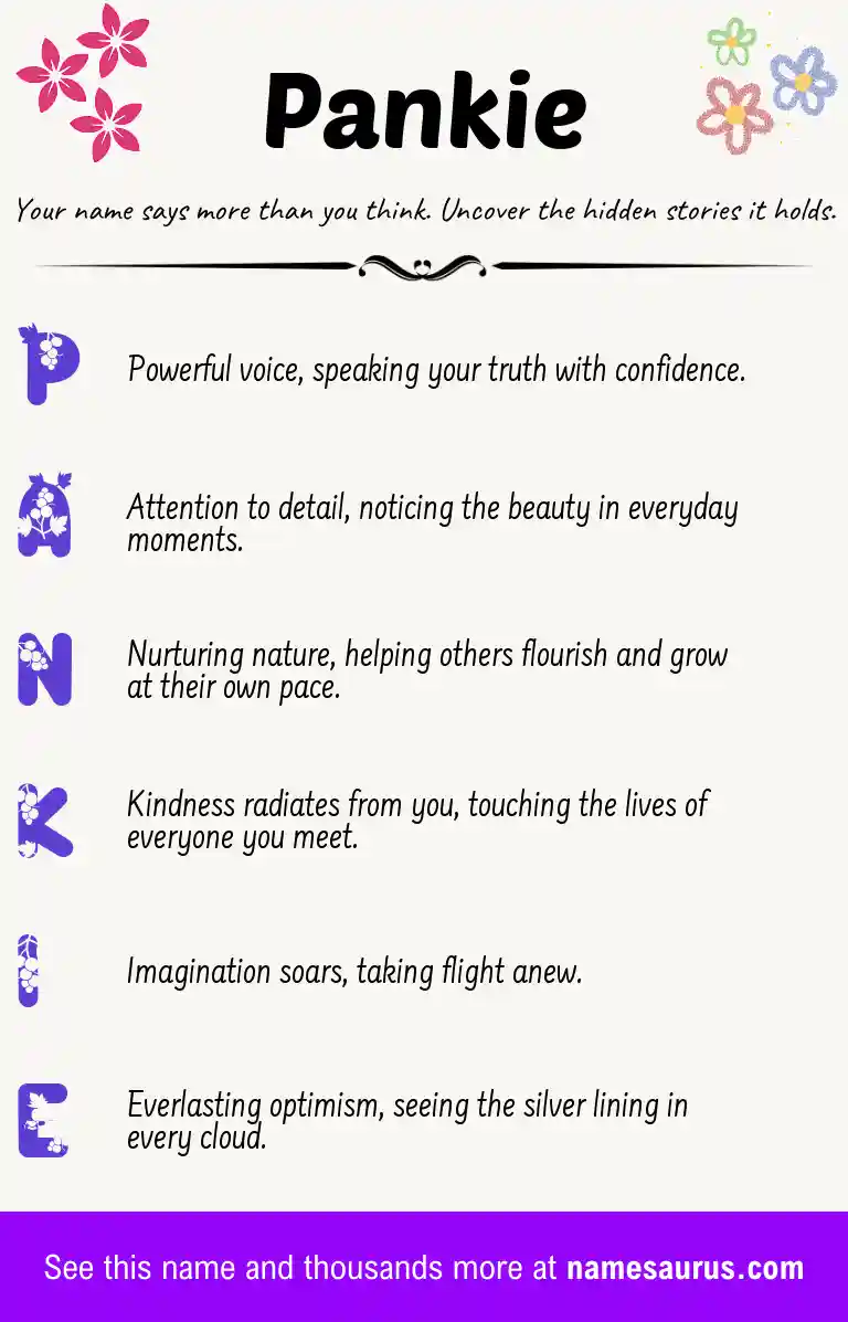 Acrostic poem about Pankie.