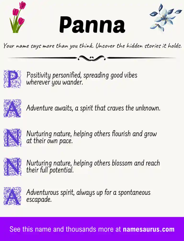 Acrostic poem about Panna.