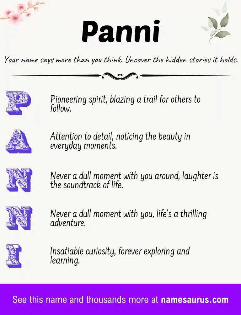 Acrostic poem about Panni.