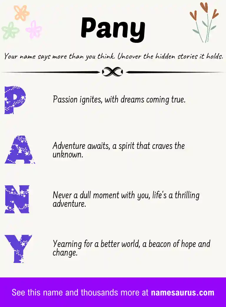 Acrostic poem about Pany.