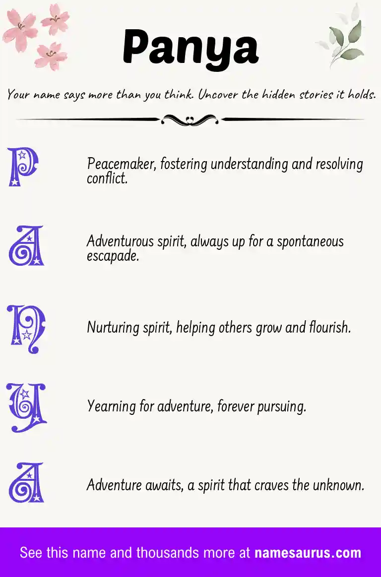 Acrostic poem about Panya.