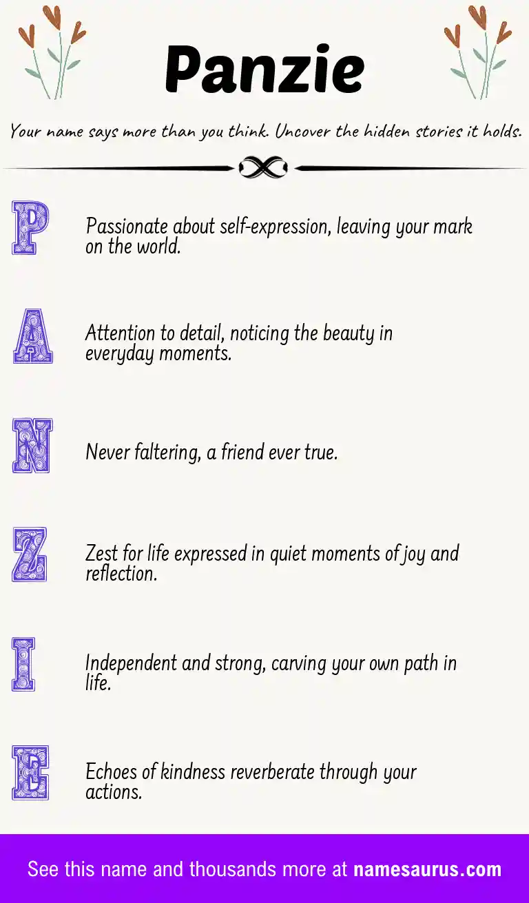 Acrostic poem about Panzie.