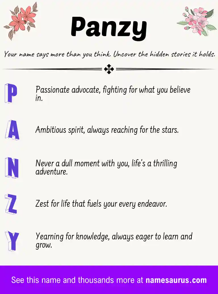 Acrostic poem about Panzy.