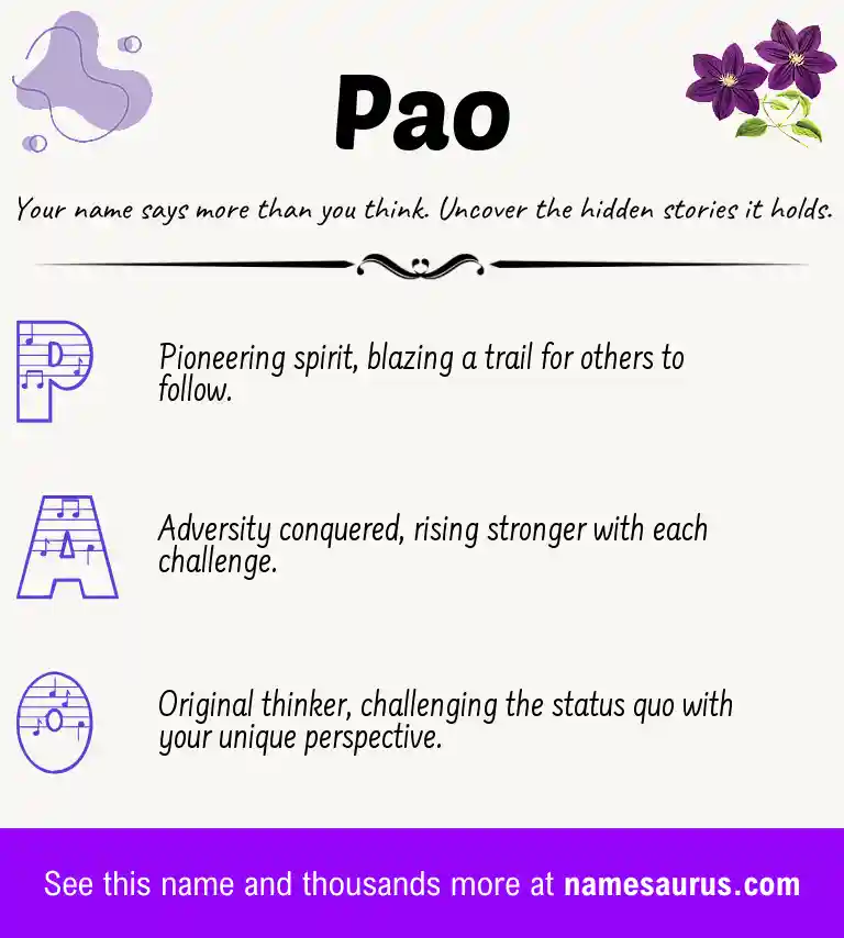 Acrostic poem about Pao.