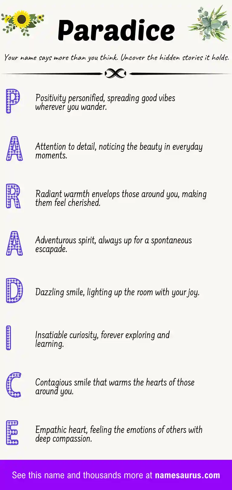 Acrostic poem about Paradice.