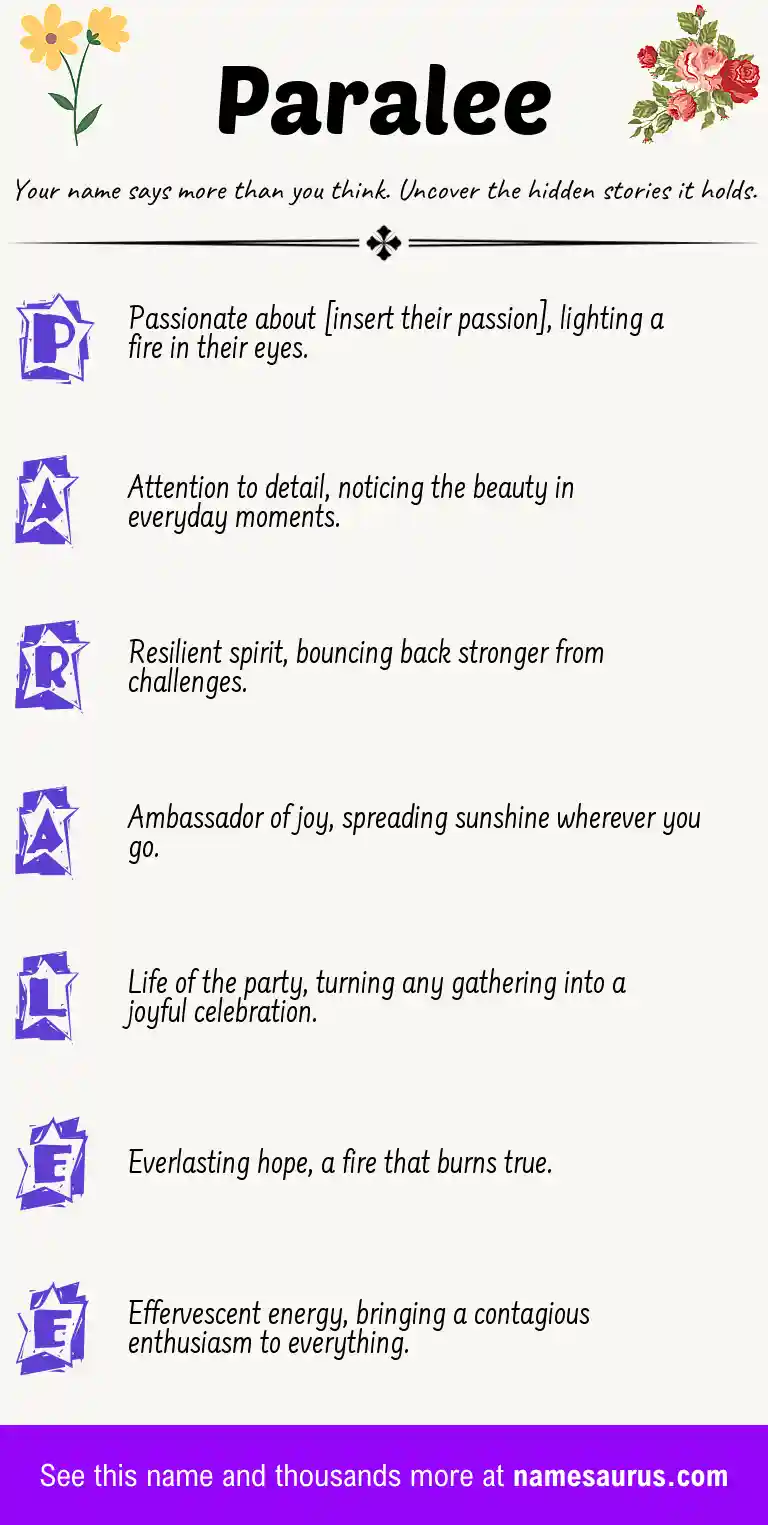 Acrostic poem about Paralee.