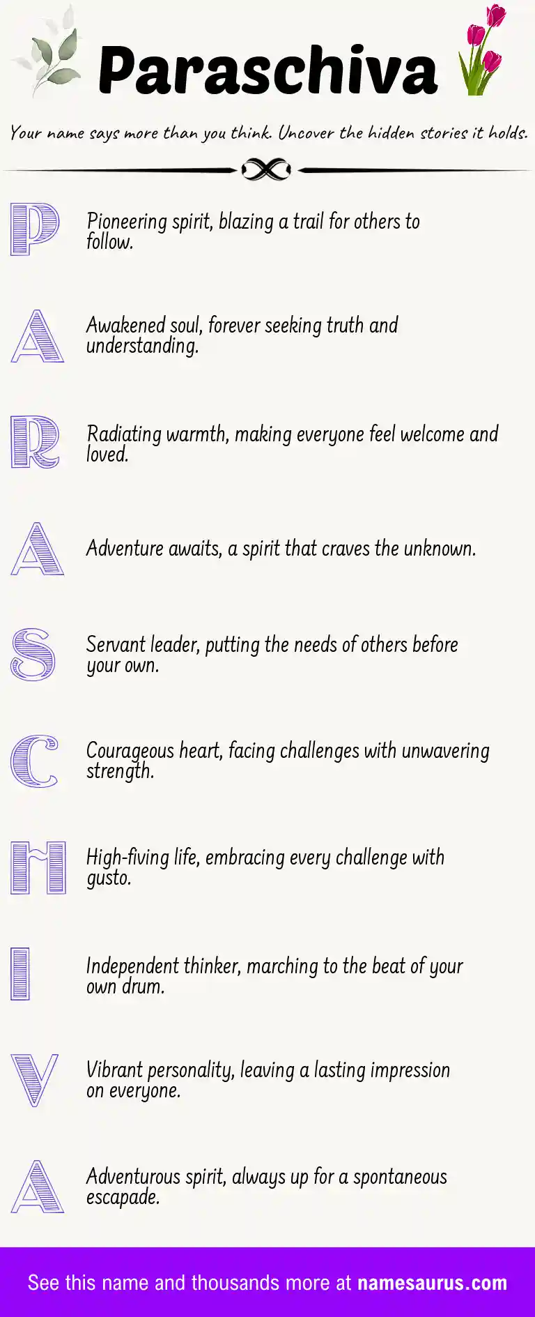 Acrostic poem about Paraschiva.