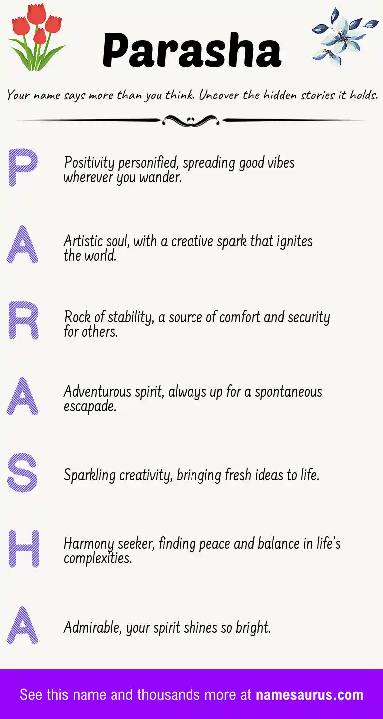 Acrostic poem about Parasha.