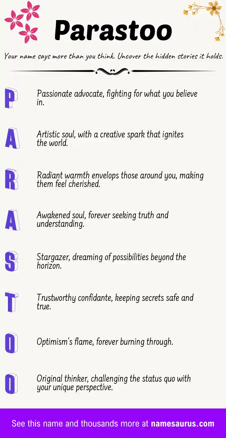 Acrostic poem about Parastoo.