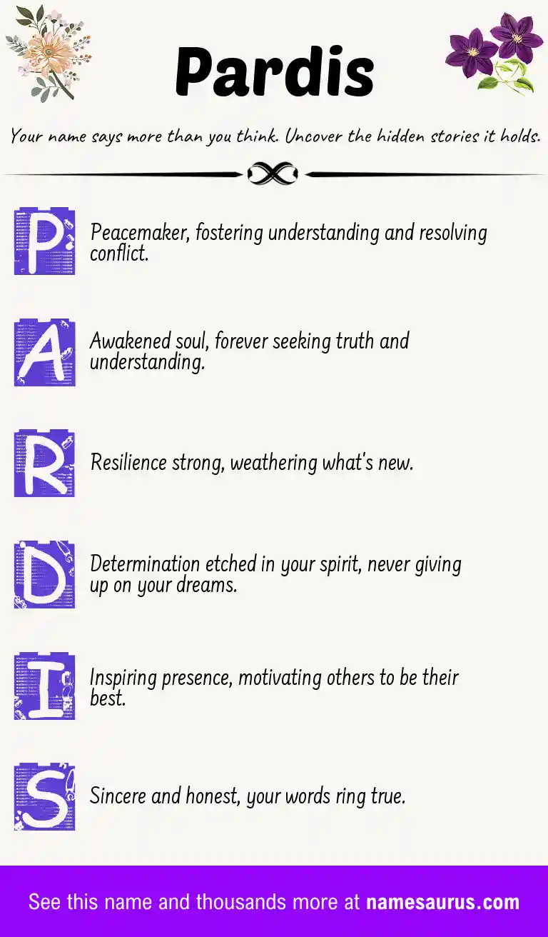 Acrostic poem about Pardis.
