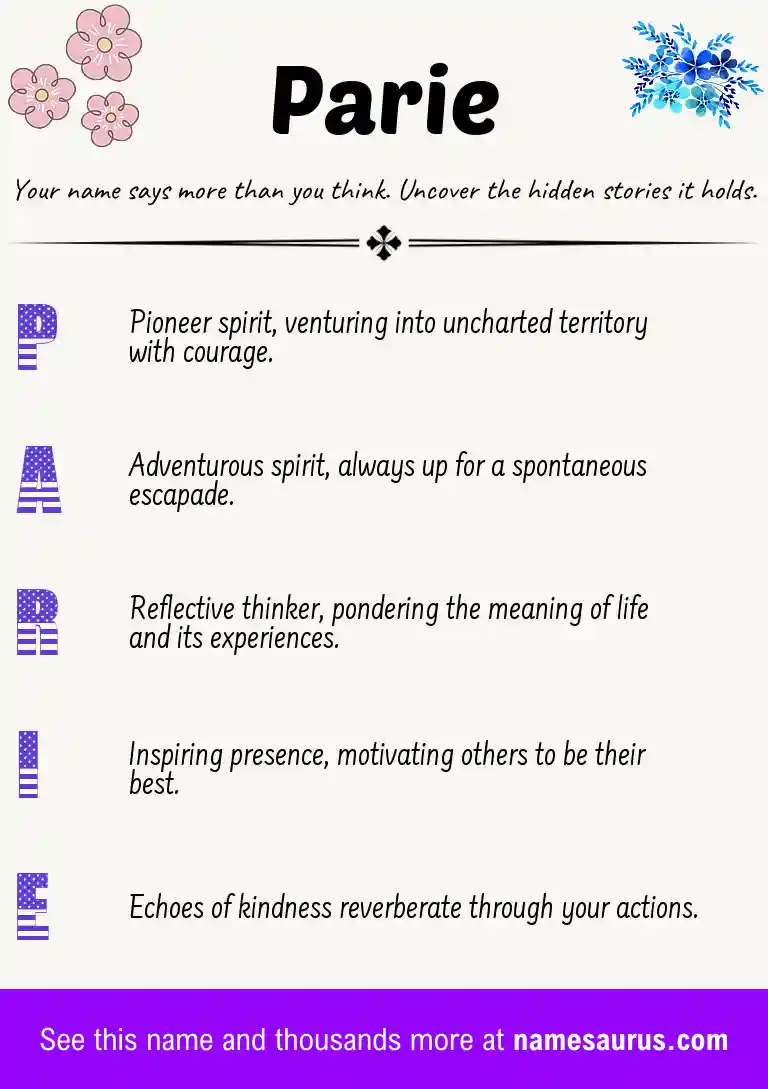 Acrostic poem about Parie.