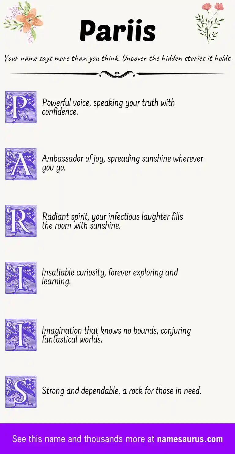 Acrostic poem about Pariis.