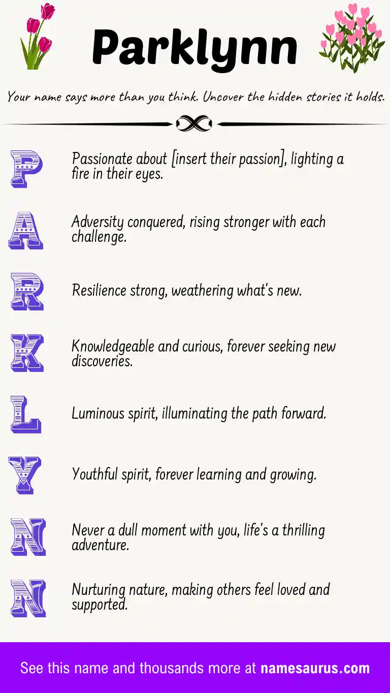 Acrostic poem about Parklynn.