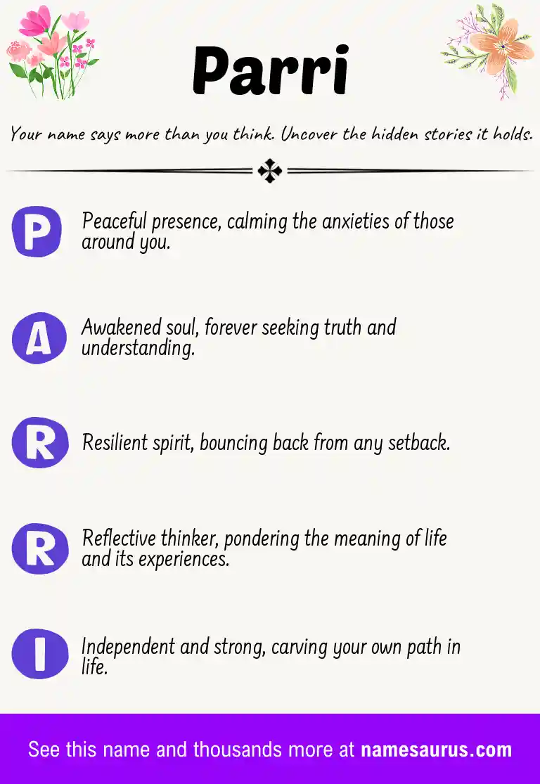 Acrostic poem about Parri.