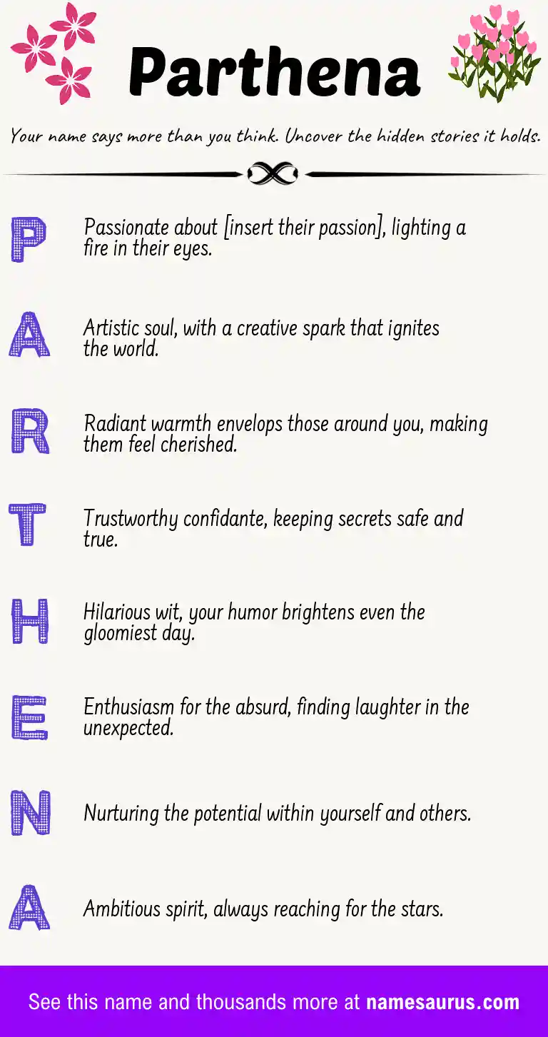 Acrostic poem about Parthena.