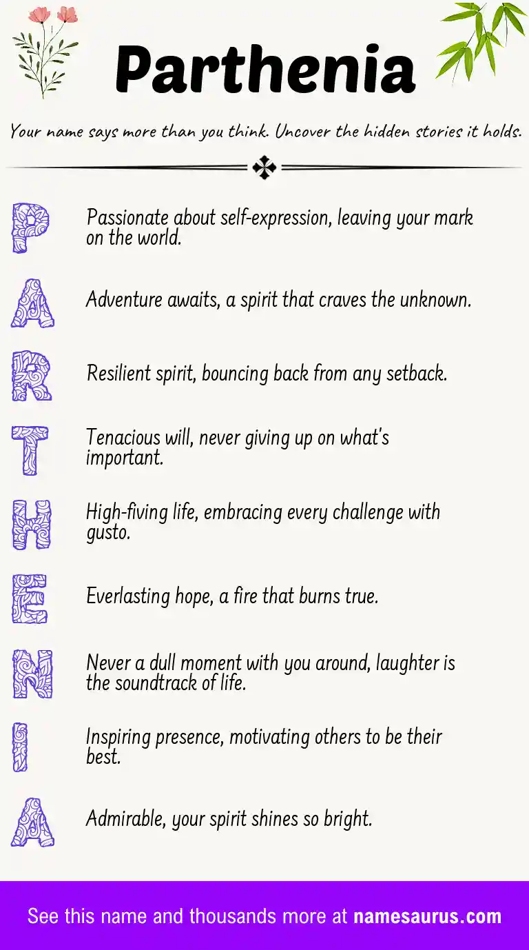 Acrostic poem about Parthenia.