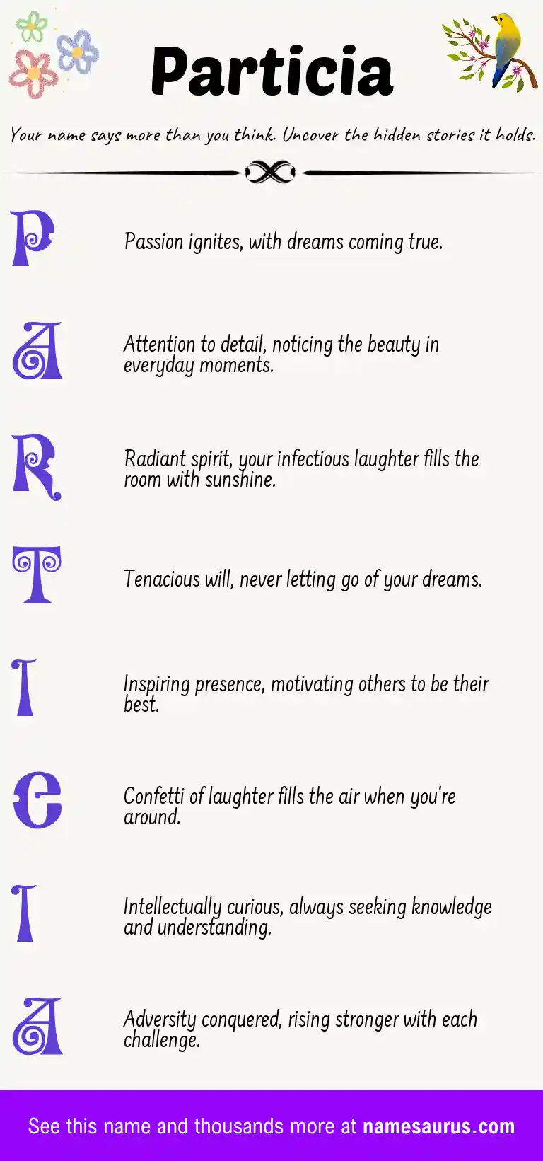 Acrostic poem about Particia.