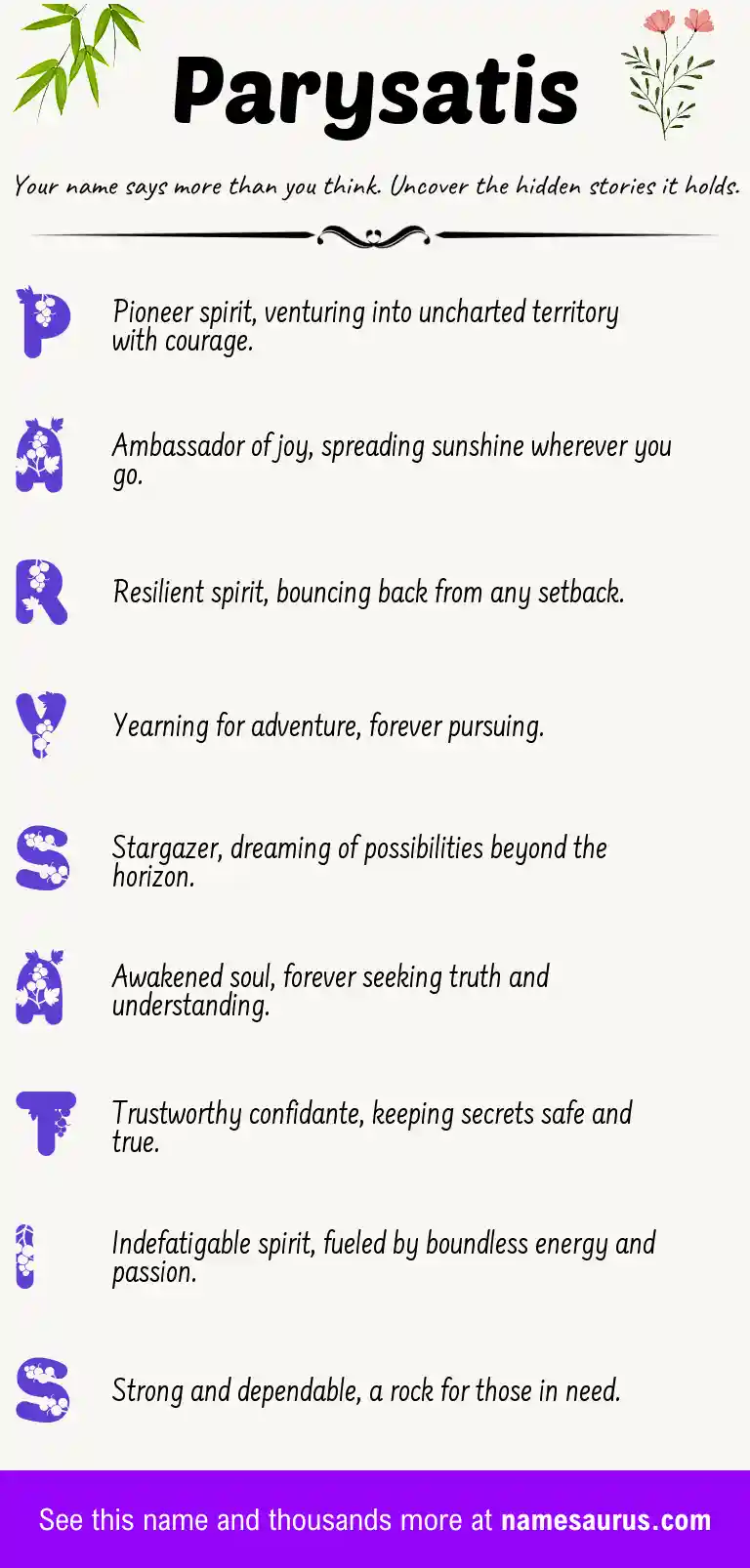 Acrostic poem about Parysatis.