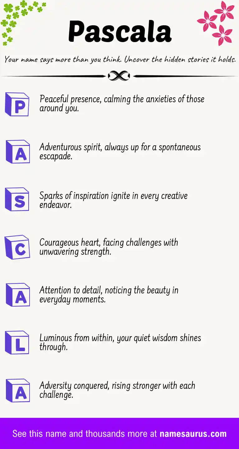Acrostic poem about Pascala.