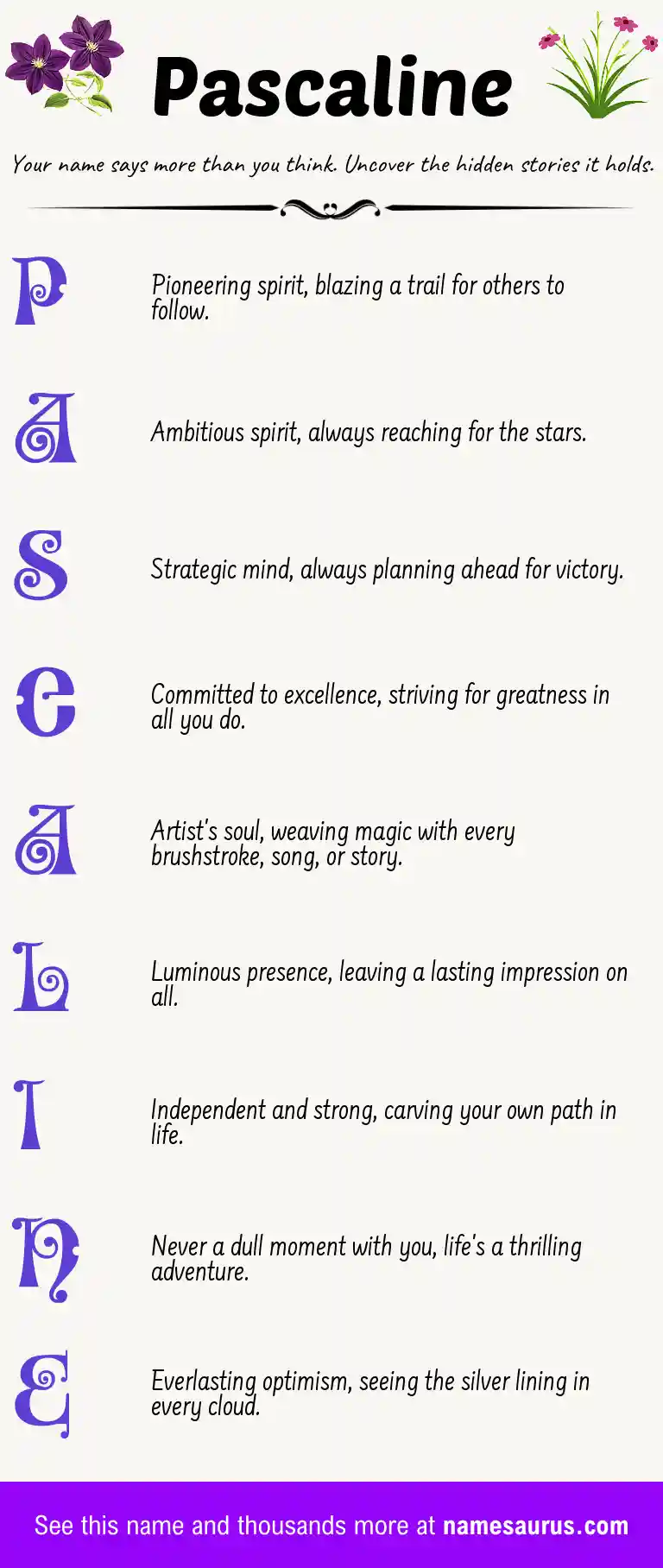 Acrostic poem about Pascaline.