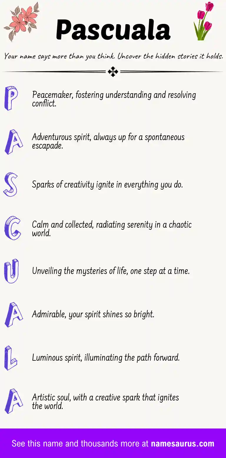 Acrostic poem about Pascuala.