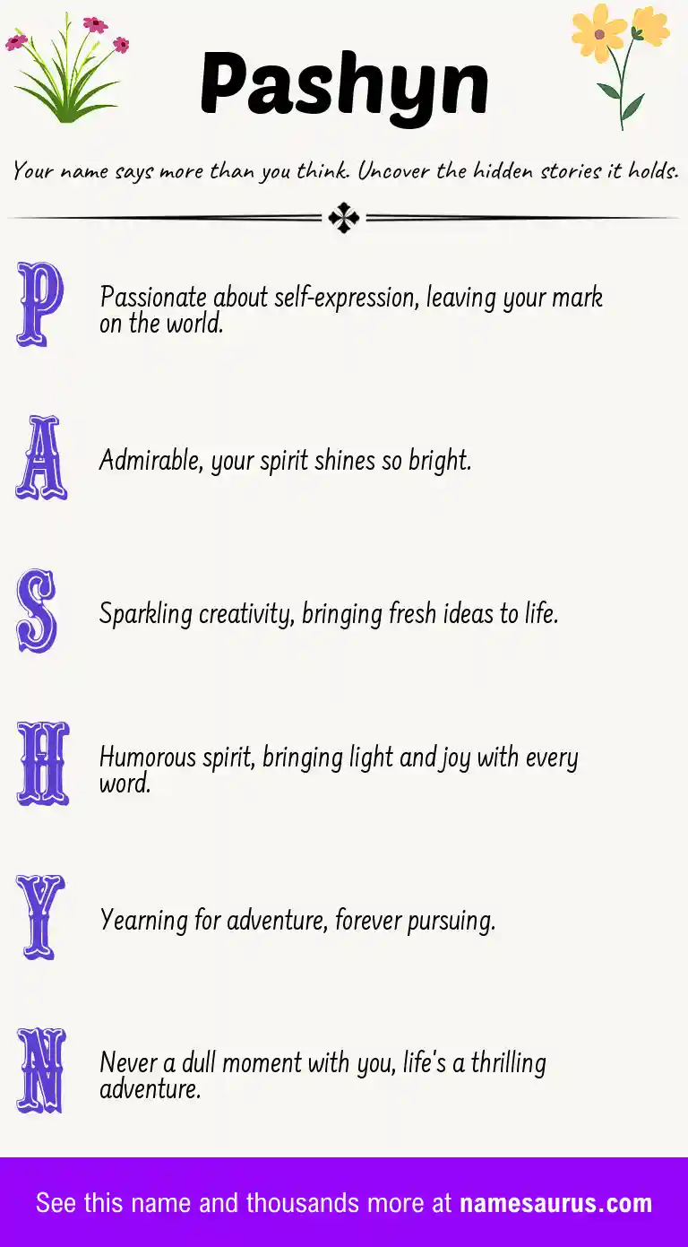 Acrostic poem about Pashyn.
