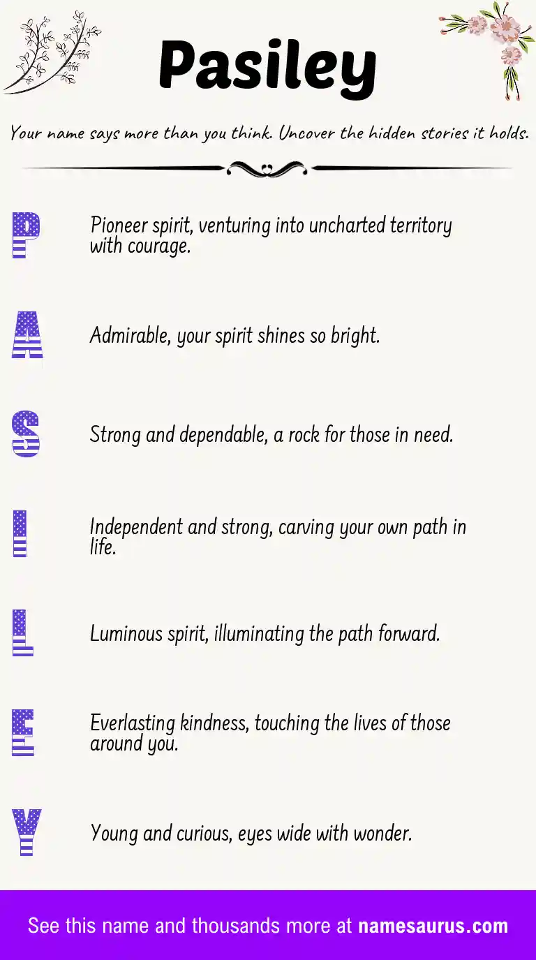 Acrostic poem about Pasiley.
