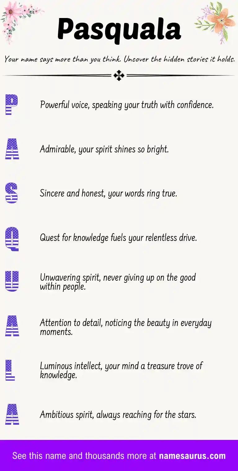 Acrostic poem about Pasquala.