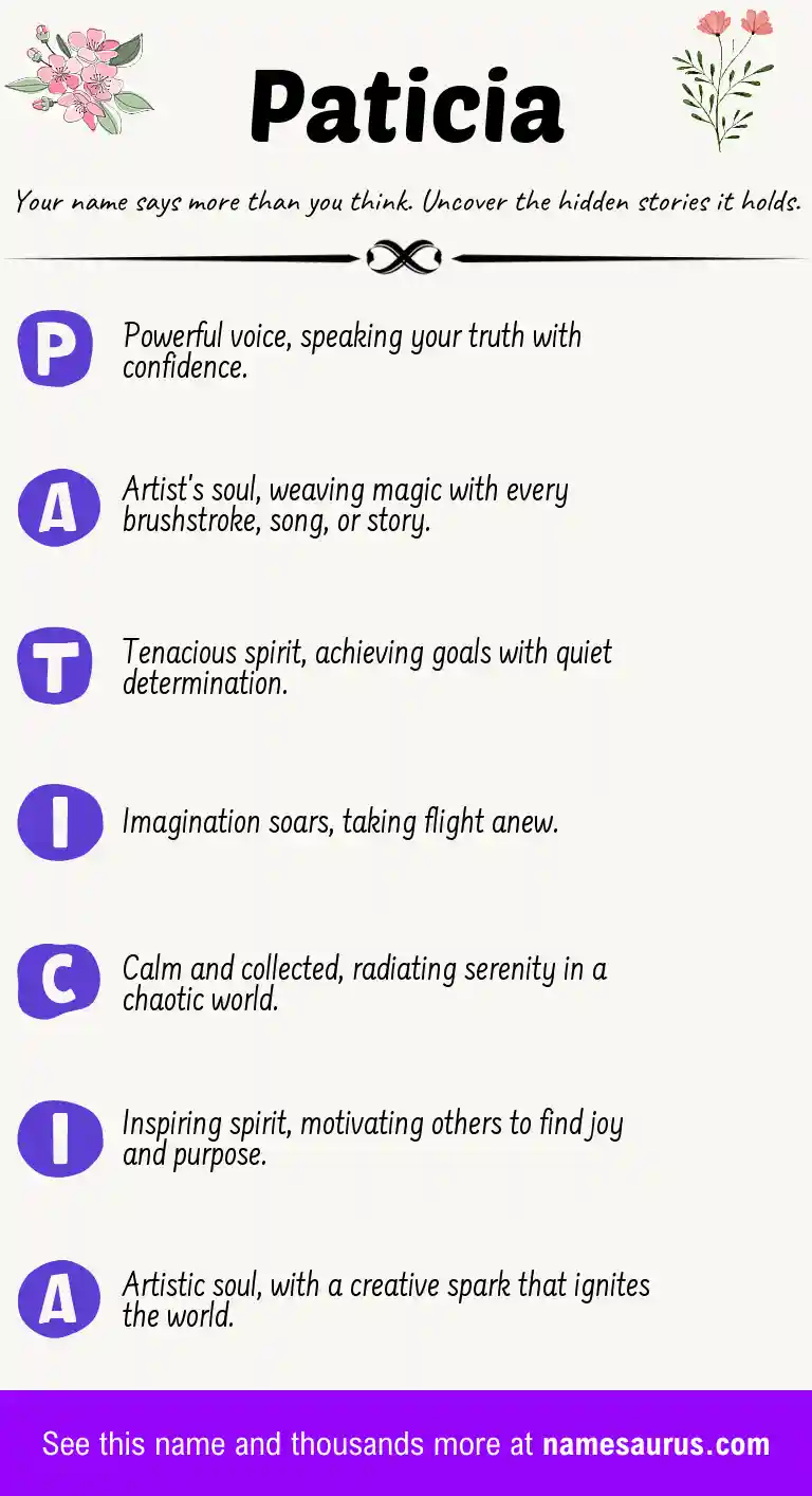 Acrostic poem about Paticia.