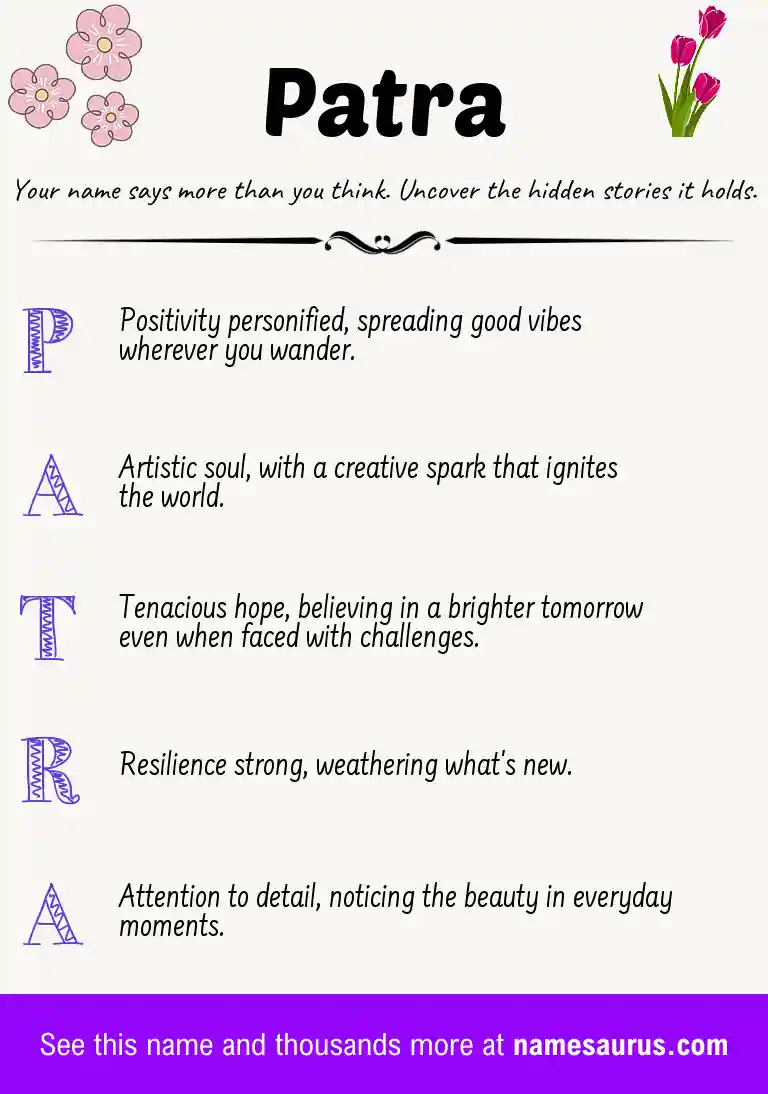 Acrostic poem about Patra.