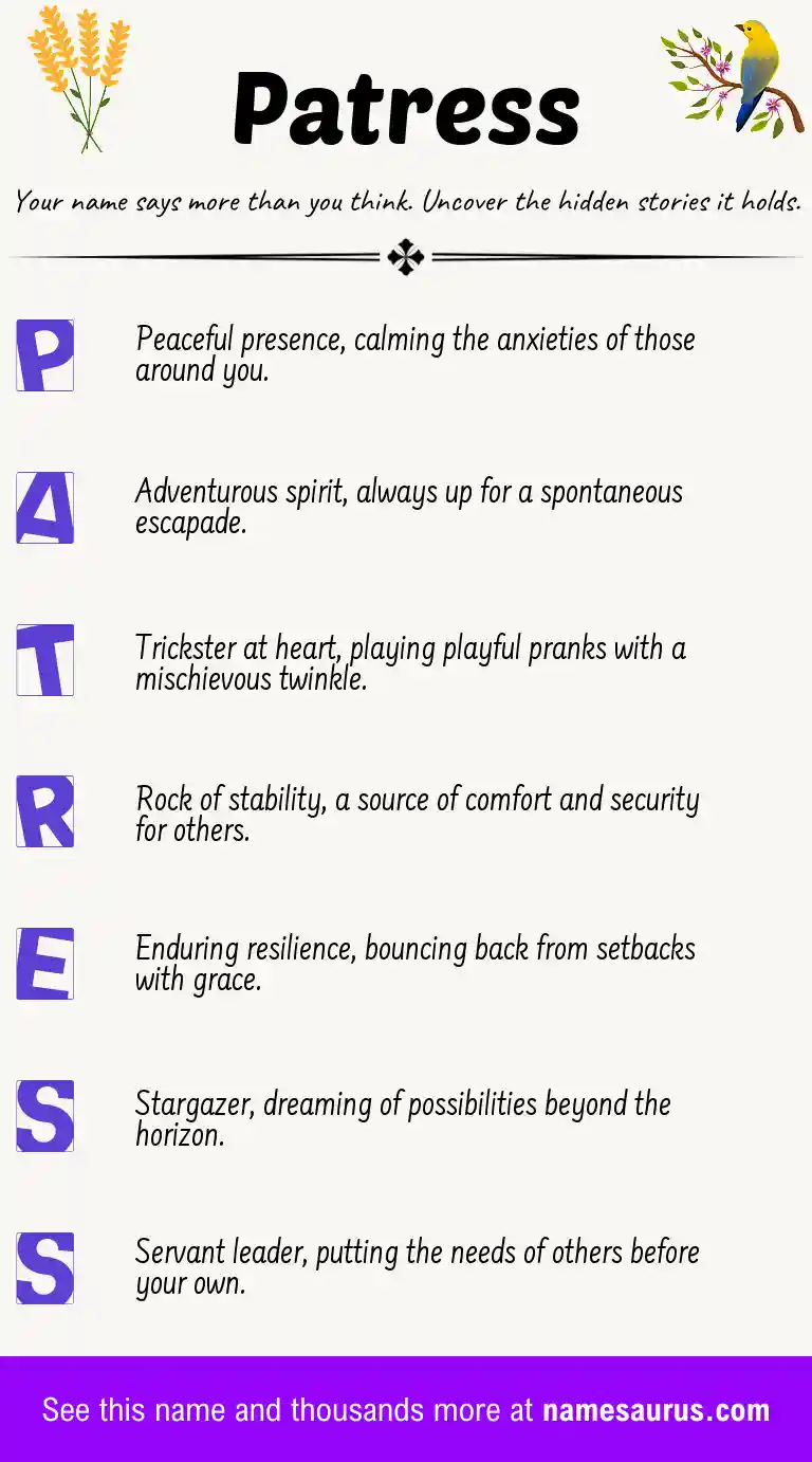 Acrostic poem about Patress.