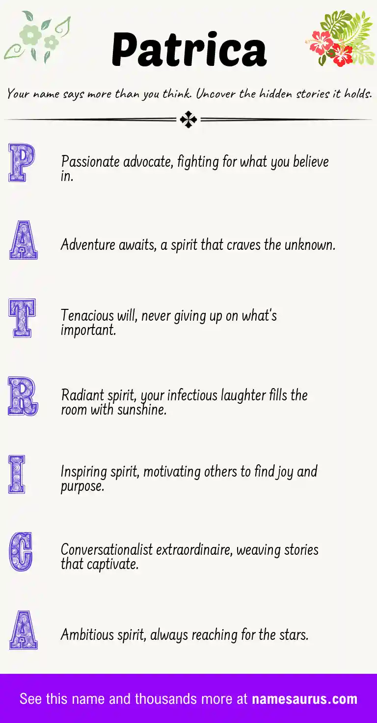 Acrostic poem about Patrica.