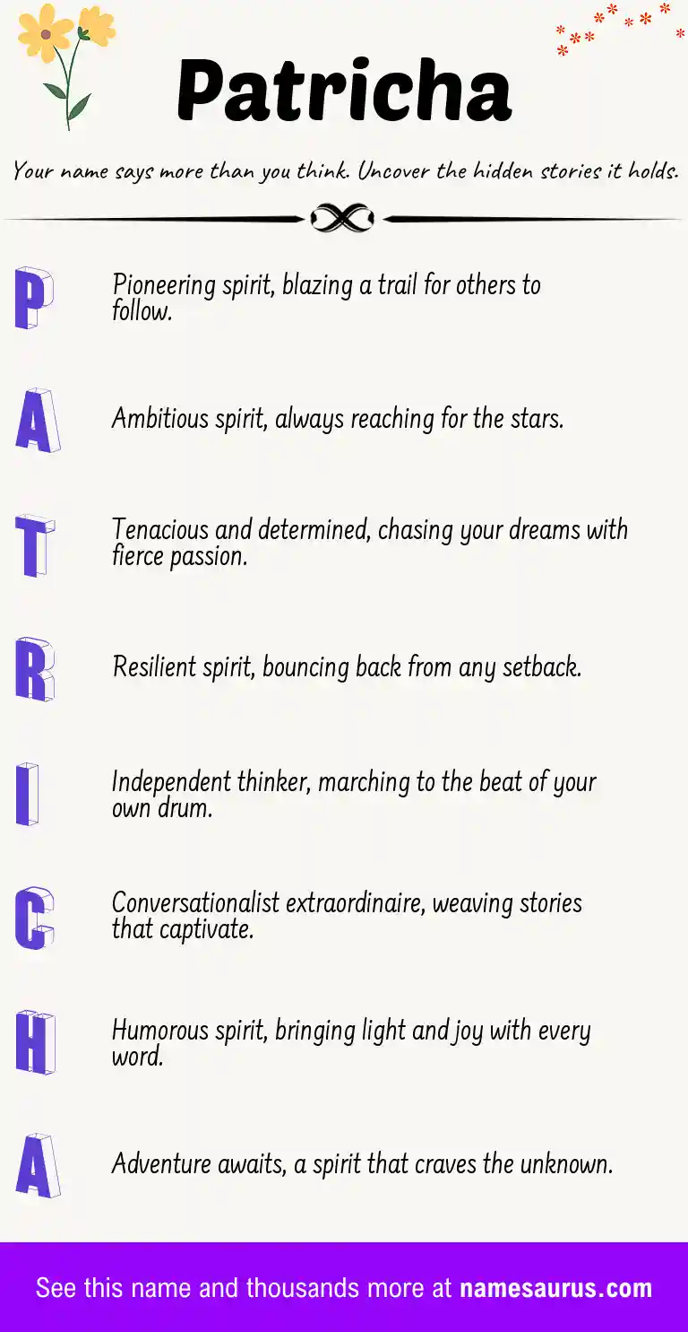 Acrostic poem about Patricha.
