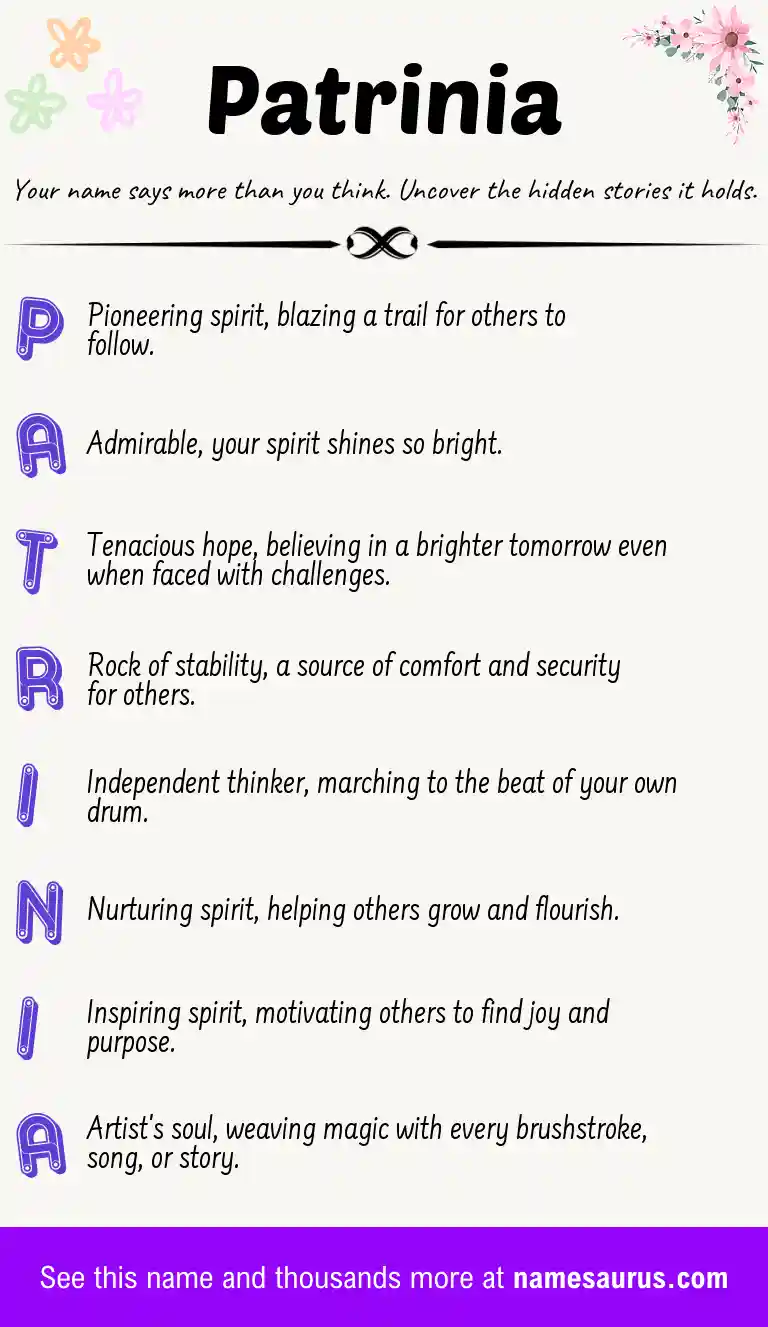 Acrostic poem about Patrinia.