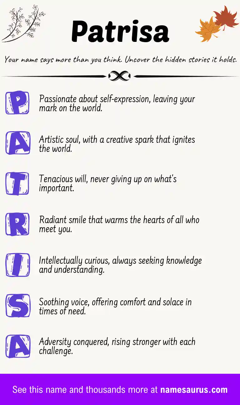 Acrostic poem about Patrisa.