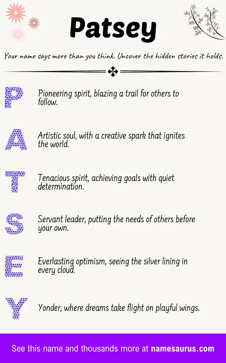 Acrostic poem about Patsey.