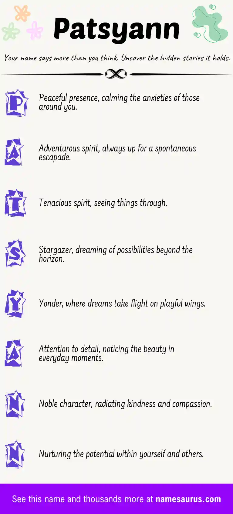 Acrostic poem about Patsyann.
