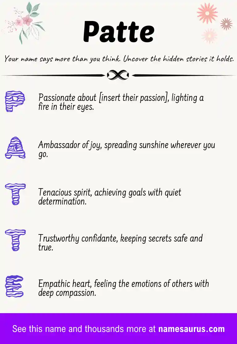 Acrostic poem about Patte.