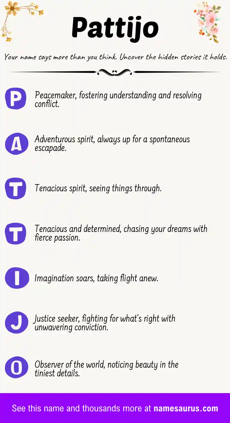 Acrostic poem about Pattijo.