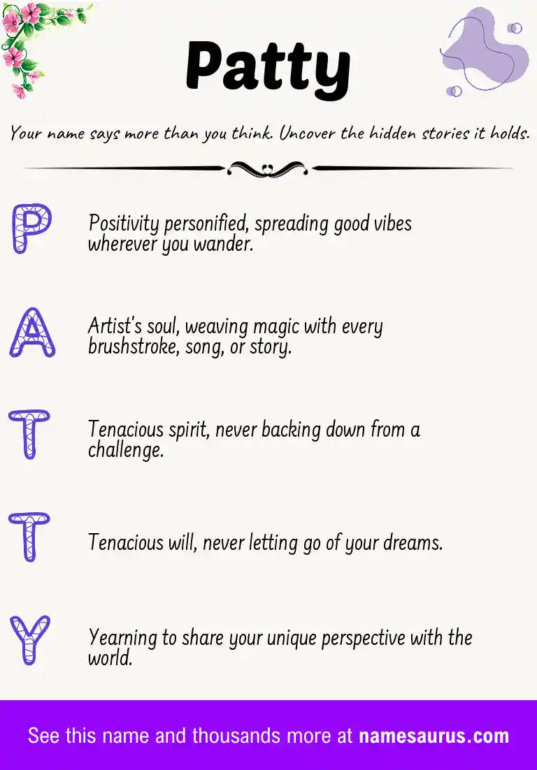 Acrostic poem about Patty.