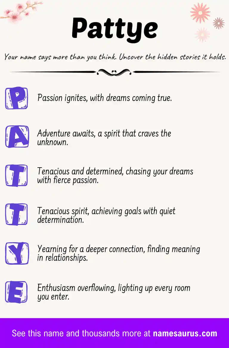 Acrostic poem about Pattye.