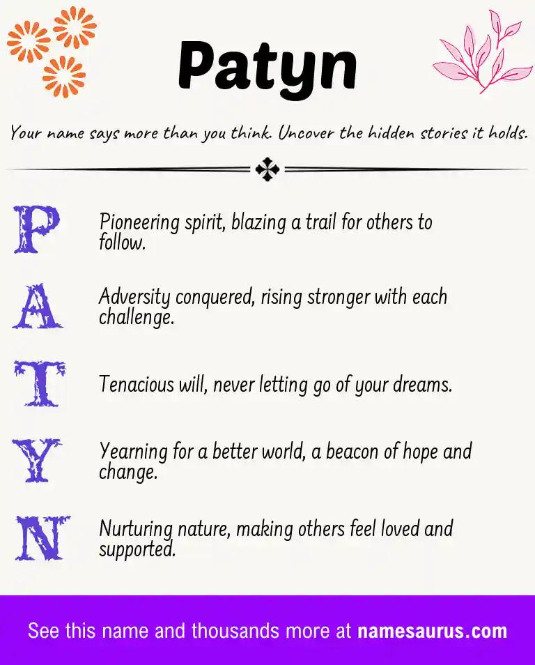 Acrostic poem about Patyn.