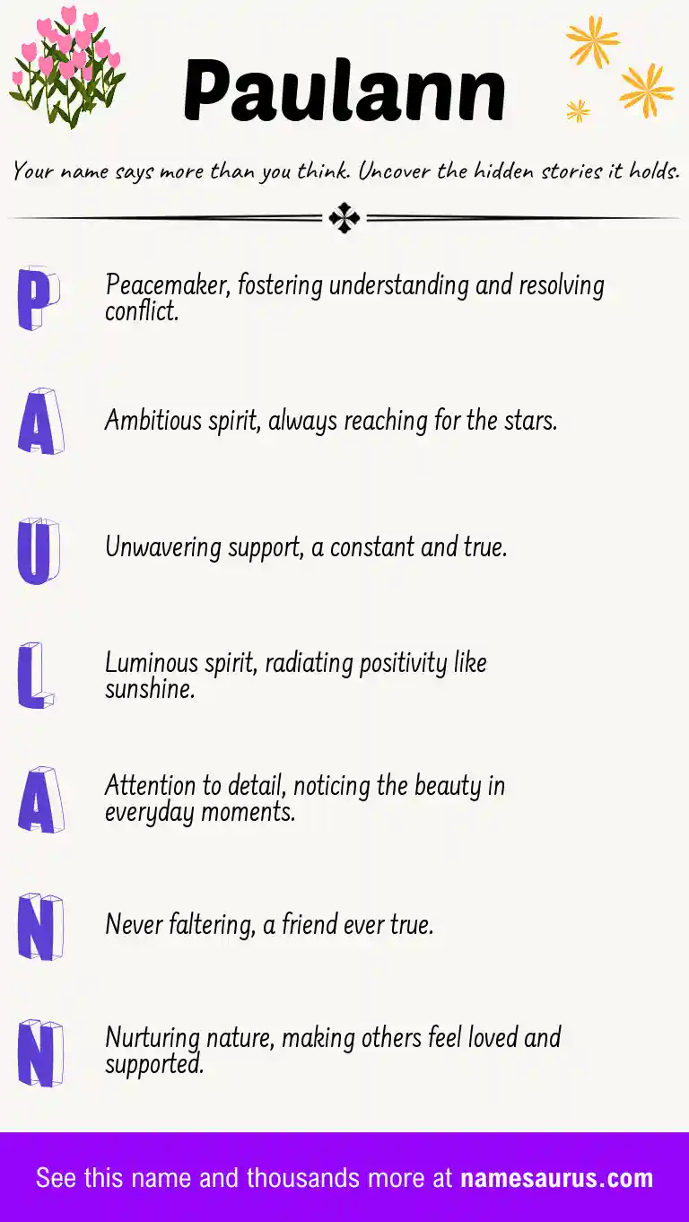 Acrostic poem about Paulann.