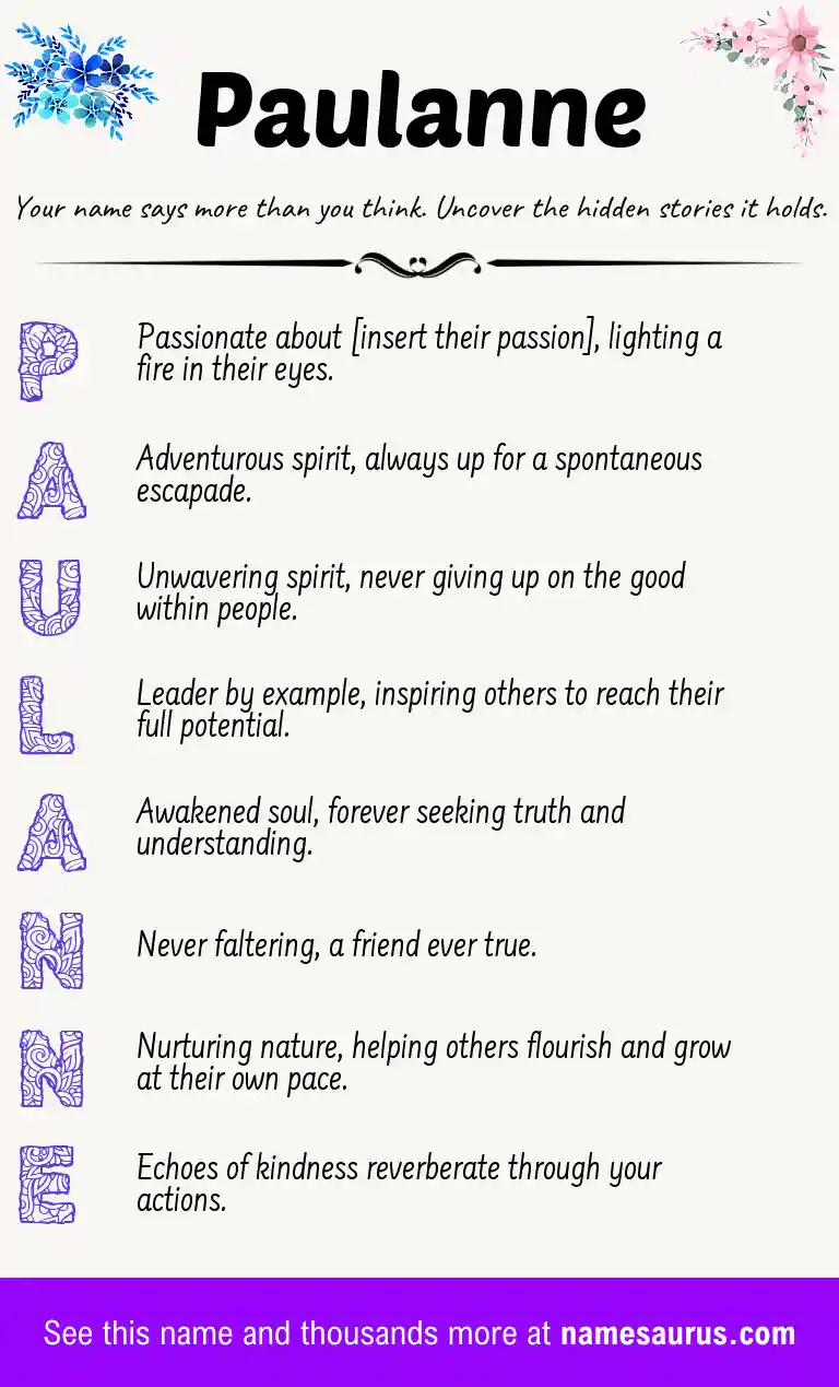 Acrostic poem about Paulanne.