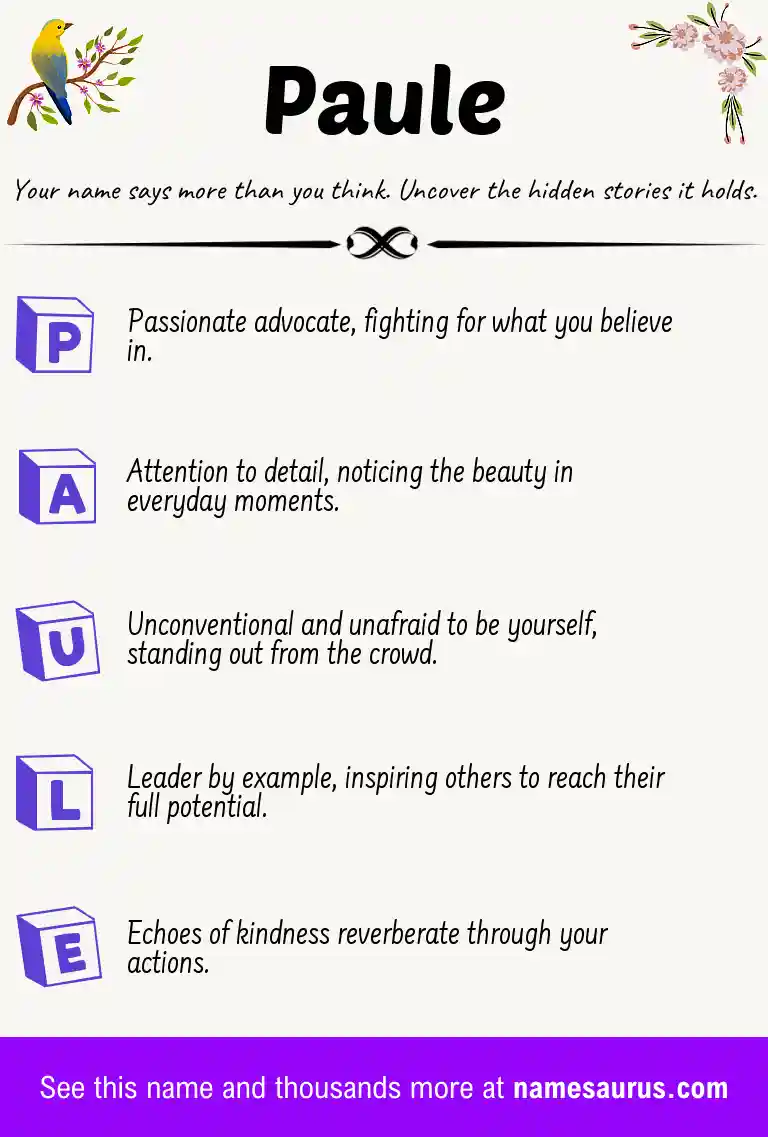 Acrostic poem about Paule.