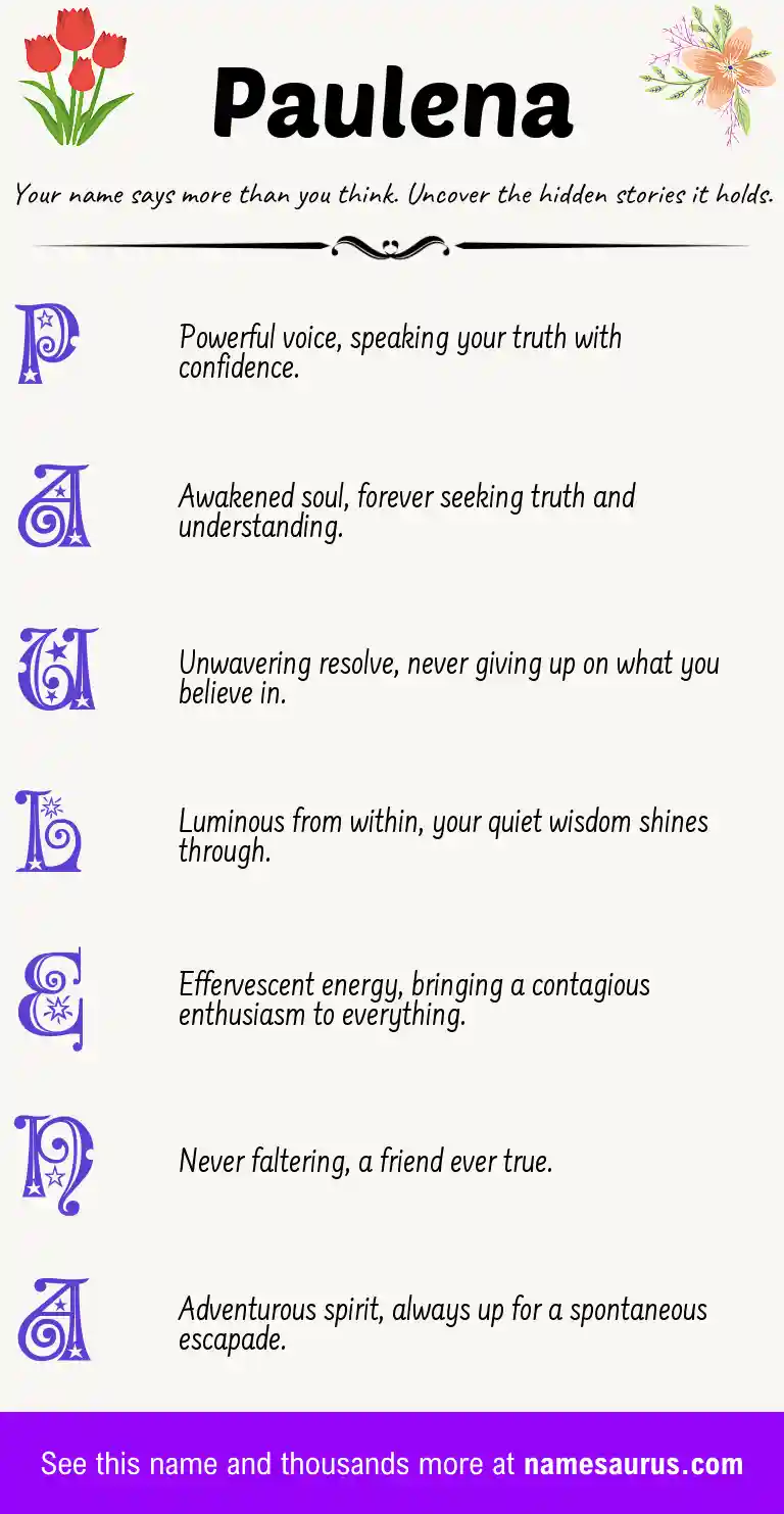 Acrostic poem about Paulena.